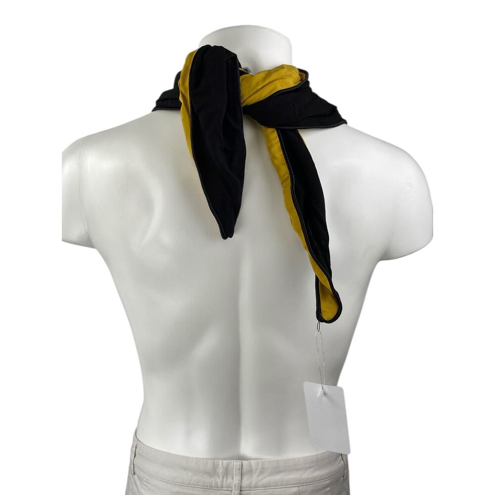 NEW Wrapped Men's Black Yellow Winter Neckroll Triangle Wrap Scarf One Size - Picture 2 of 4